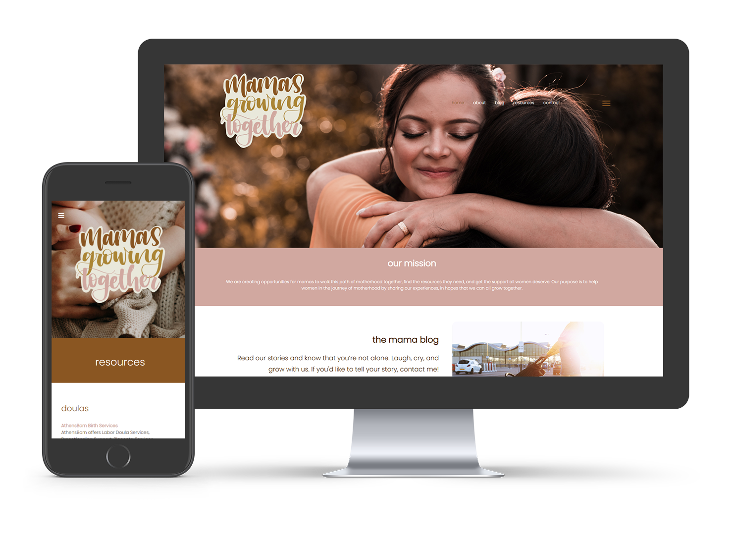 Mamas Growing Together Website by Happy Mouse Design